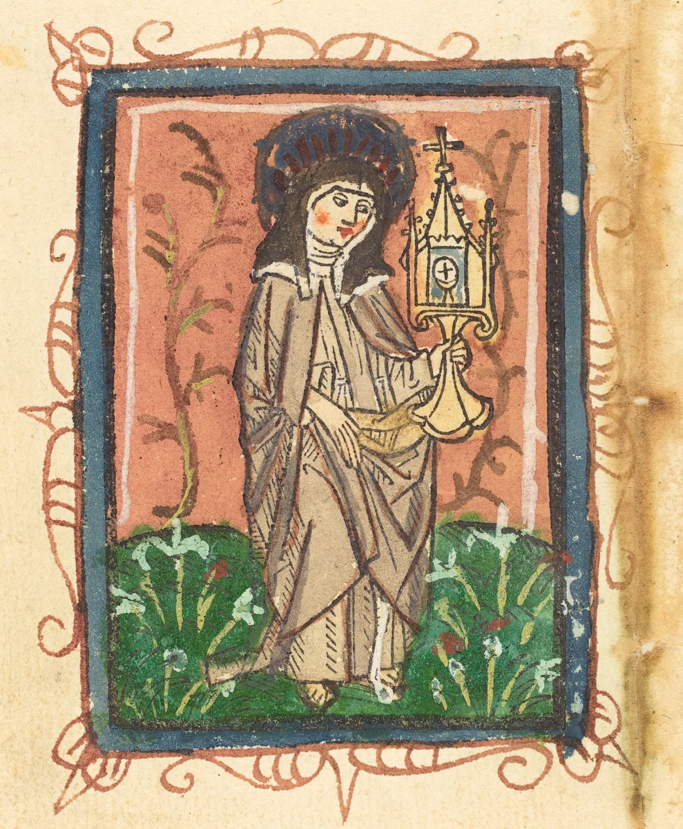 Saint Clare of Assisi by German 15th Century, print, 1470-1480