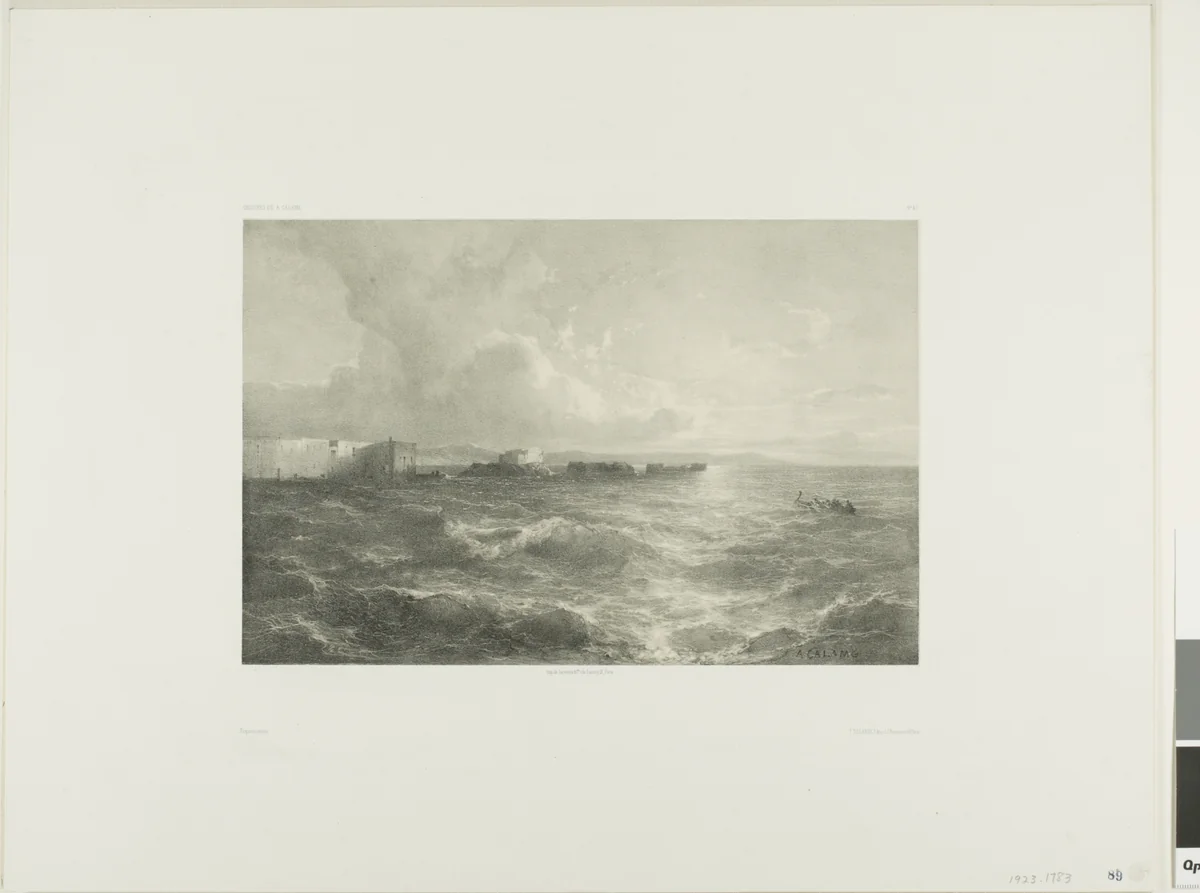 Pozzuoli by Alexandre Calame, print, 1852