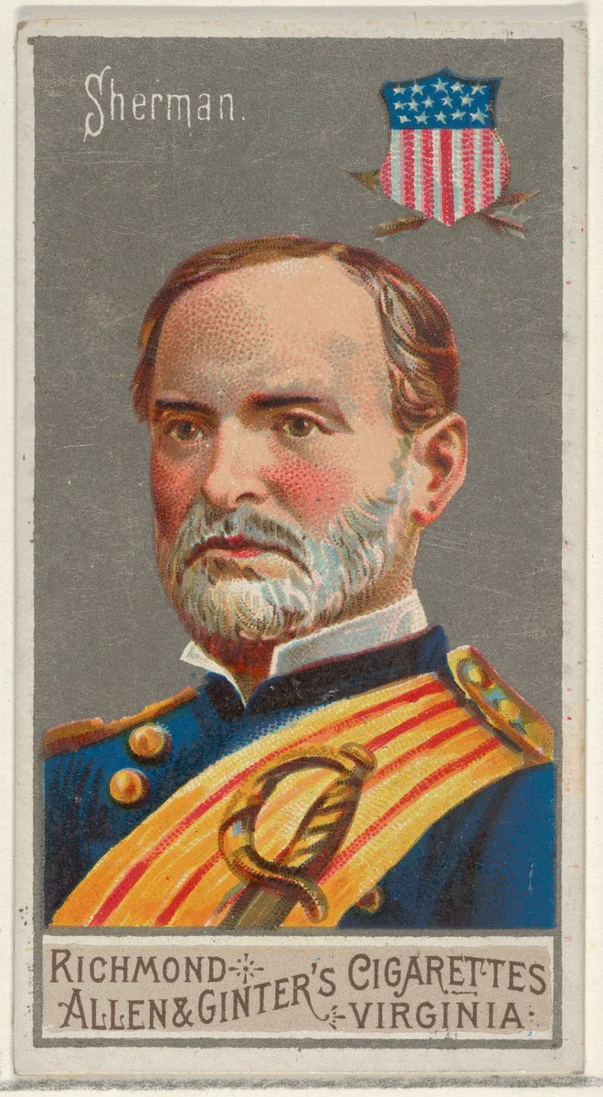 William Tecumseh Sherman, from the Great Generals series (N15) for Allen & Ginter Cigarettes Brands by Allen & Ginter, print, 1888