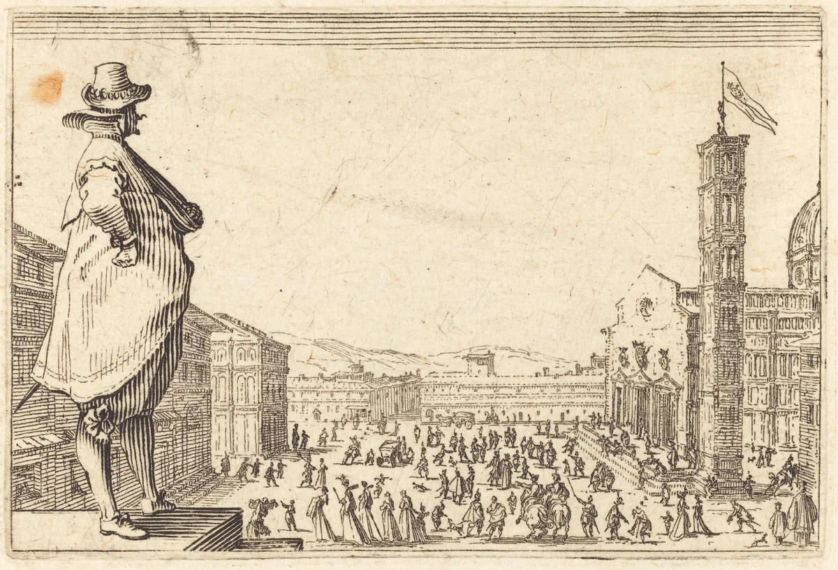 Piazza del Duomo, Florence by Jacques Callot, print, 1622