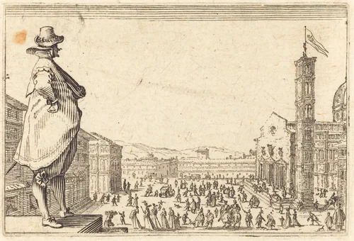 Piazza del Duomo, Florence by Jacques Callot, print, 1622