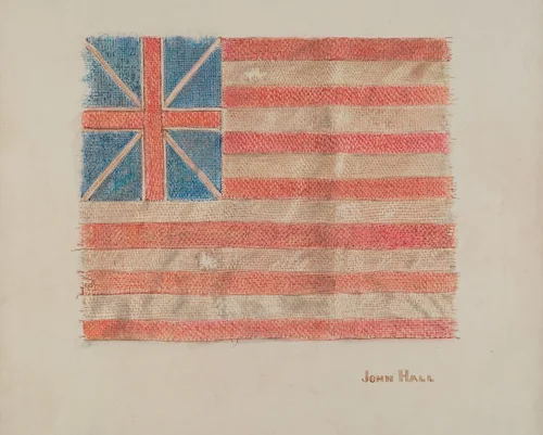 Miniature Revolutionary Flag by John Hall, index of american design, 1940