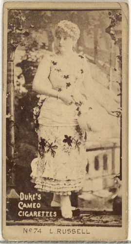 Card Number 74, Lillian Russell, from the Actors and Actresses series (N145-4) issued by Duke Sons & Co. to promote Cameo Cigarettes by W. Duke, Sons & Co., photograph, 1880-1889