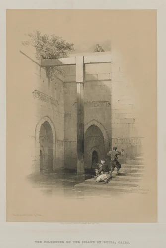 Egypt and Nubia, Volume III: The Nileometer. Island of Rhoda by Louis Haghe, print, 1849