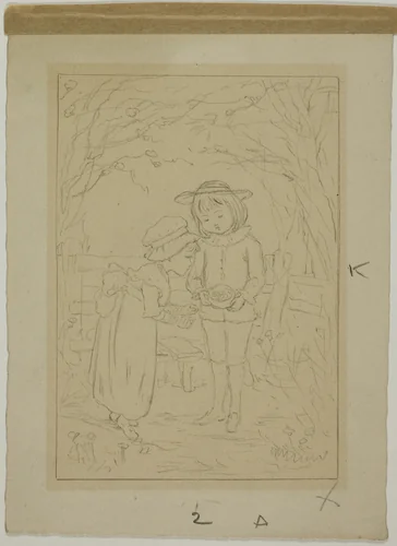 Discovery of Bird's Nest by Kate Greenaway, drawing, 1866-1901