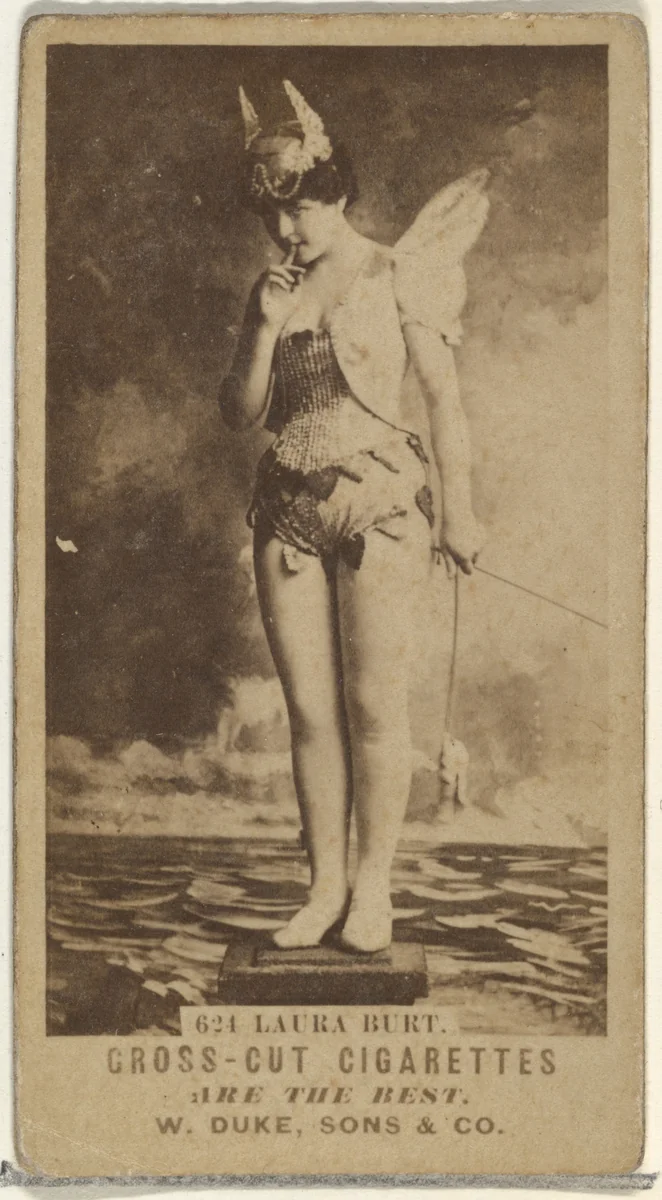 Card Number 624, Laura Burt, from the Actors and Actresses series (N145-3) issued by Duke Sons & Co. to promote Cross Cut Cigarettes by W. Duke, Sons & Co., photograph, 1880-1889