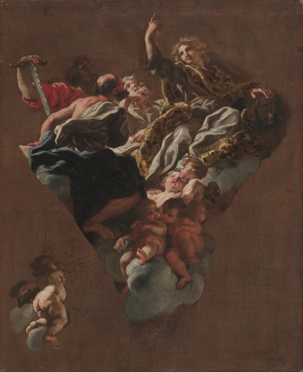 Sketch for "The Four Prophets of Israel" (for Il Gesù, Rome) by Giovanni Battista Gaulli, painting, 1670-1682