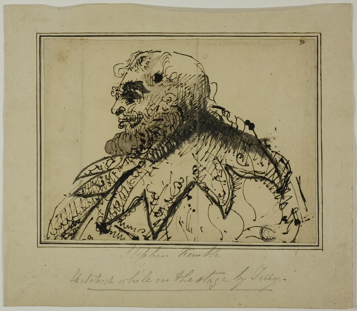 Stephen Kemble on the Stage by Daniel Terry, drawing, 1800-1829