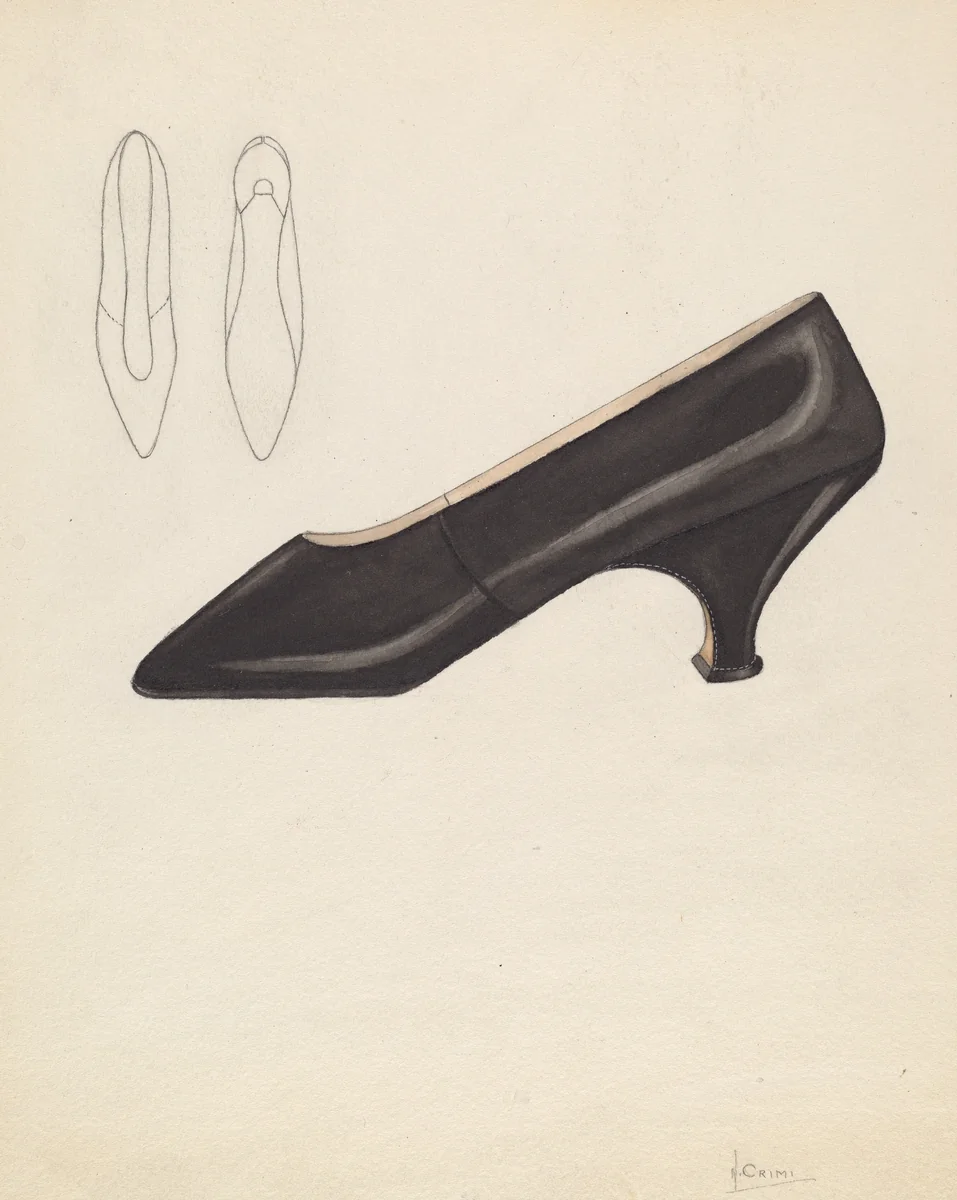 Slipper by Nancy Crimi, index of american design, 1936