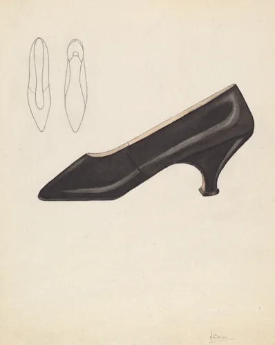 Slipper by Nancy Crimi, index of american design, 1936