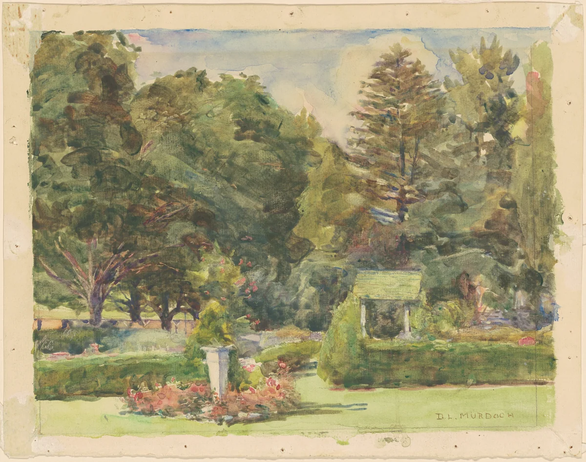 Parmelee Garden by Dora Louise Murdoch, drawing, 1915-1925