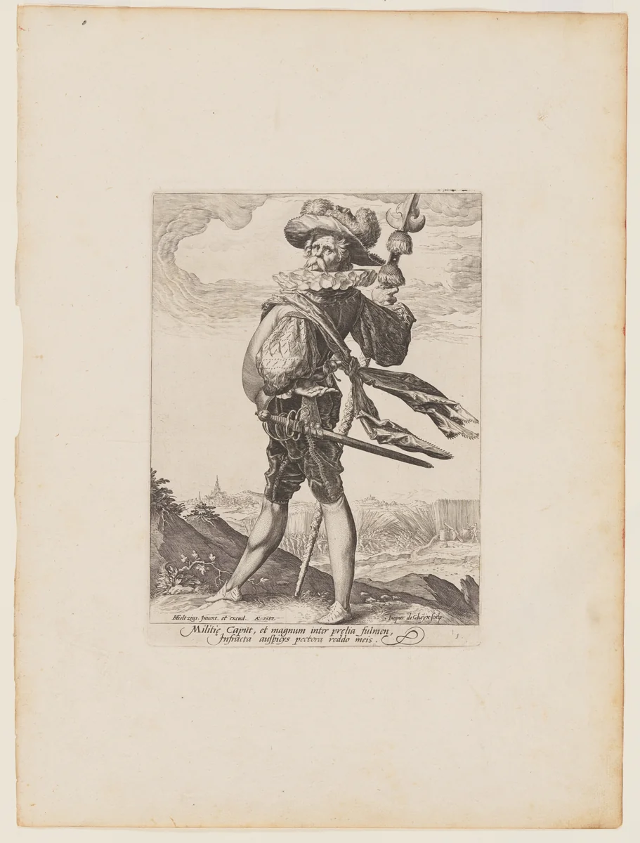 Colonel, from Officers and Soldiers of the Bodyguard of Emperor Rudolph II by Jacques de Gheyn II, print, 1587