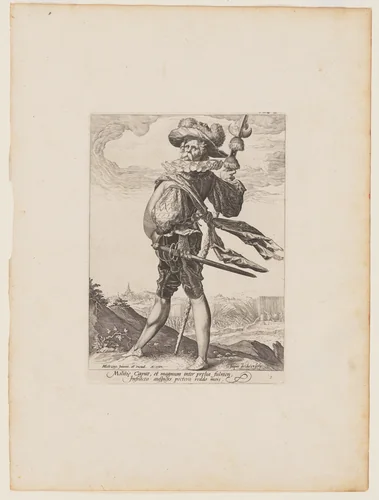 Colonel, from Officers and Soldiers of the Bodyguard of Emperor Rudolph II by Jacques de Gheyn II, print, 1587
