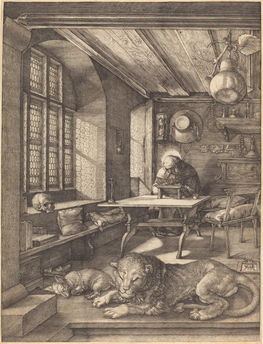 Saint Jerome in His Study by Albrecht Dürer, print, 1514