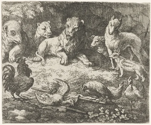 Beklag van de haan by Allaert van Everdingen, print, 1665-1675