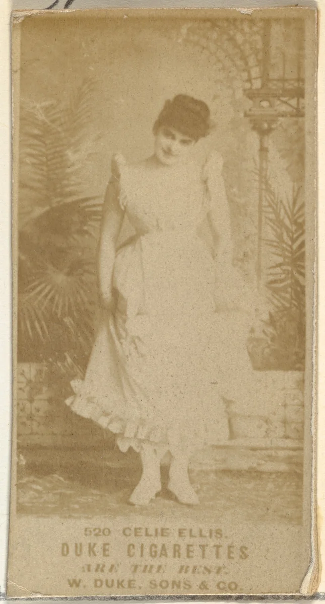 Card Number 520, Celie Ellis, from the Actors and Actresses series (N145-7) issued by Duke Sons & Co. to promote Duke Cigarettes by W. Duke, Sons & Co., photograph, 1880-1889