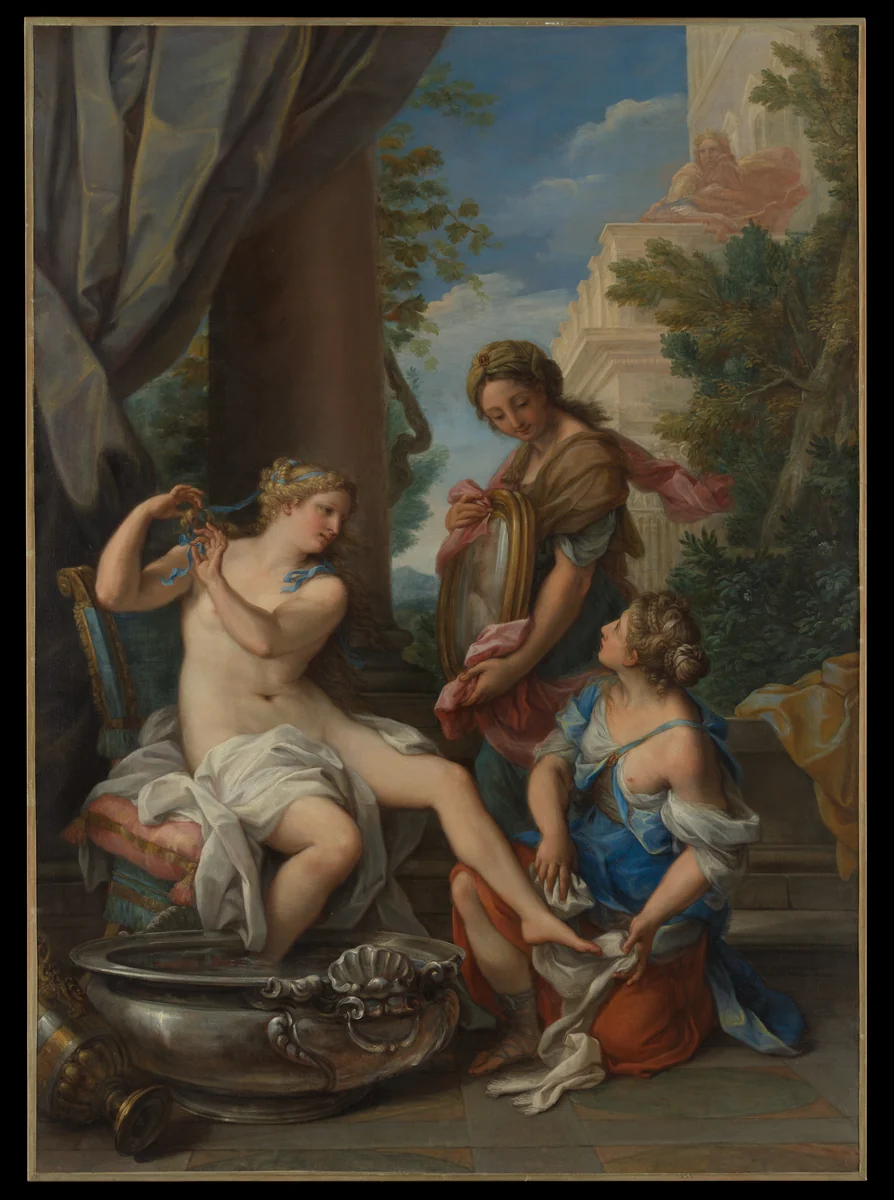 Bathsheba at Her Bath by Giuseppe Bartolomeo Chiari, painting, 1695-1705