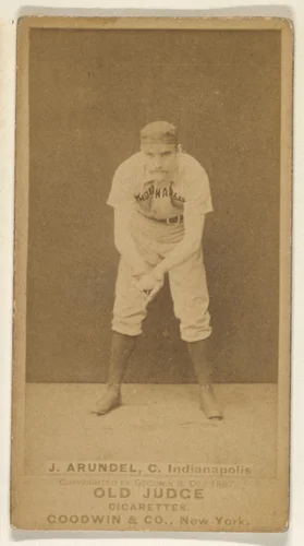 John Thomas "Tug" Arundel, Catcher, Indianapolis, from the Old Judge series (N172) for Old Judge Cigarettes by Goodwin & Company, photograph, 1887