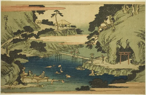 Takinogawa at Oji (Oji Takinogawa), from the series "Famous Places in the Eastern Capital (Toto meisho)" by Utagawa Hiroshige (歌川広重), print, 1834-1847