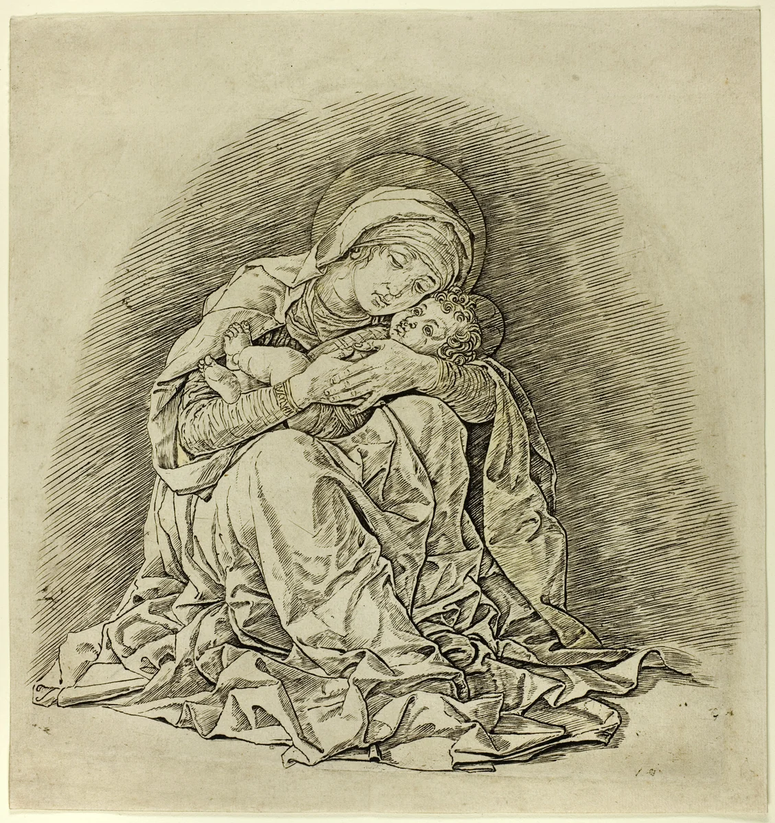 Virgin and Child by Andrea Mantegna, print, 1485-1491