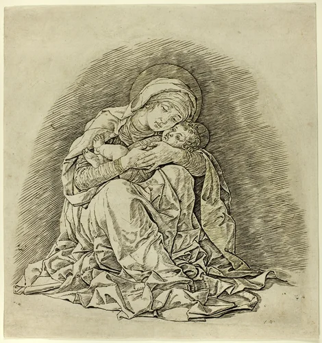 Virgin and Child by Andrea Mantegna, print, 1485-1491