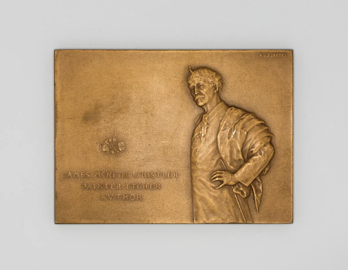 Two Medals Commemorating James McNeill Whistler by Victor David Brenner, metalwork, 1890-1908