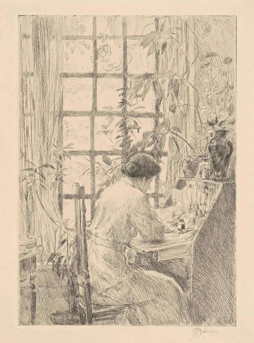 The Writing Desk by Childe Hassam, print, 1915