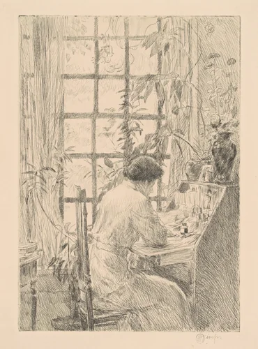 The Writing Desk by Childe Hassam, print, 1915