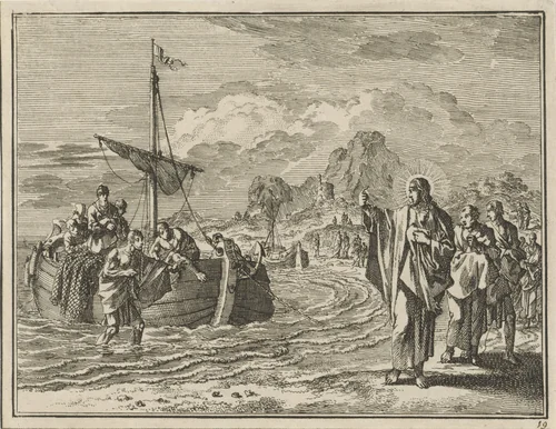 Roeping van Petrus by Jan Luyken, print, 1712