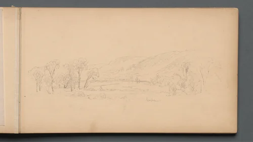 Sketchbook, page 06: "Gorham" (Maine) by Sanford Robinson Gifford, book, 1859
