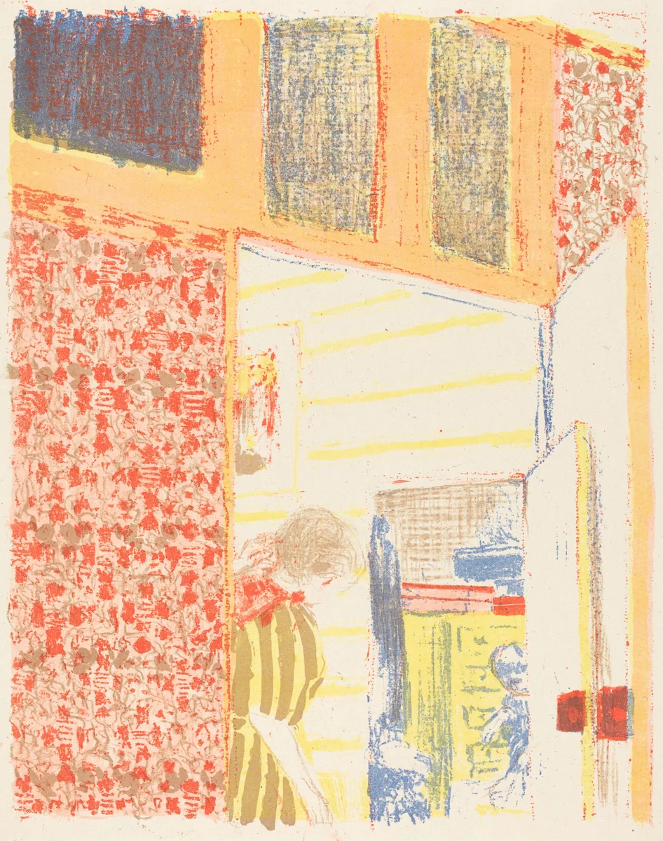 Interior with Pink Wallpaper II (Interieur aux tentures roses II) by Ambroise Vollard; Edouard Vuillard, print, 1896-1899