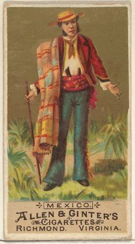 Mexico, from the Natives in Costume series (N16) for Allen & Ginter Cigarettes Brands by Allen & Ginter, print, 1886