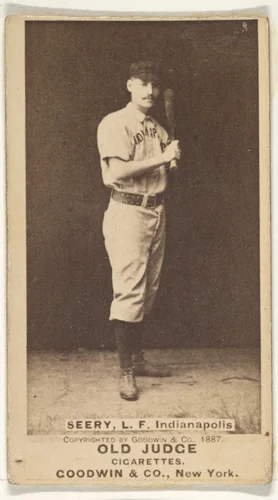 Seery, Left Field, Indianapolis, from the Old Judge series (N172) for Old Judge Cigarettes by Goodwin & Company, photograph, 1887