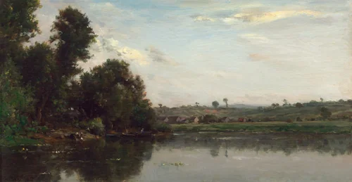 Washerwomen at the Oise River near Valmondois by Charles-François Daubigny, painting, 1865