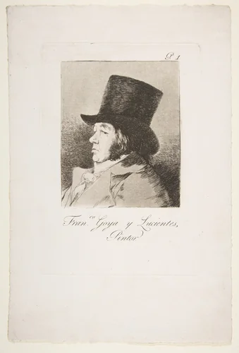 Self-Portrait; Plate 1 from "Los Caprichos" by Goya, print, 1799