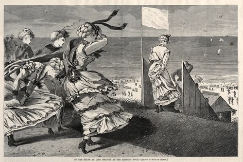 On the Bluff at Long Branch, at the Bathing Hour by Winslow Homer, print, 1870