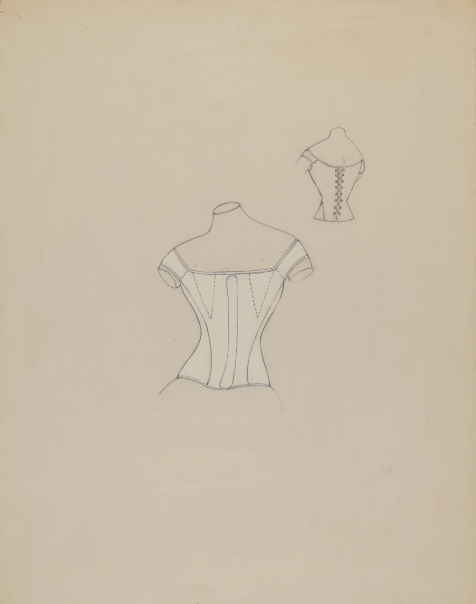 Corset by Mae Szilvasy, index of american design, 1935-1942