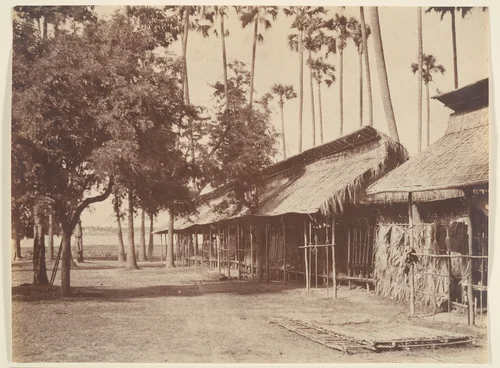Amerapoora, Barracks of the Burmese Guard by Linnaeus Tripe, photograph, 1855