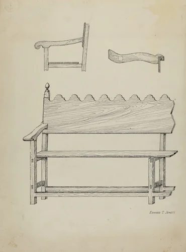 Mission Bed by Edward Jewett, index of american design, 1935-1942