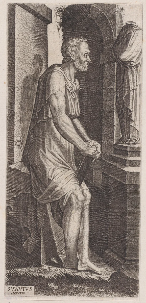 St. Peter, from "Christ, the Twelve Apostles and St. Paul" by Lambert Suavius, print, 1525-1576