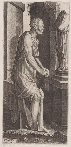 St. Peter, from "Christ, the Twelve Apostles and St. Paul" by Lambert Suavius, print, 1525-1576