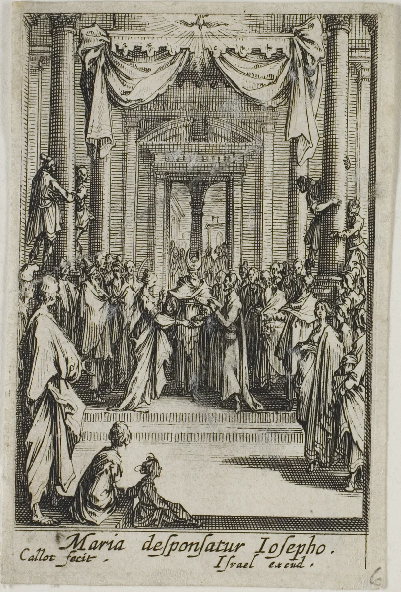 Mary Marries Joseph, from The Life of the Virgin by Jacques Callot, print, 1612-1635