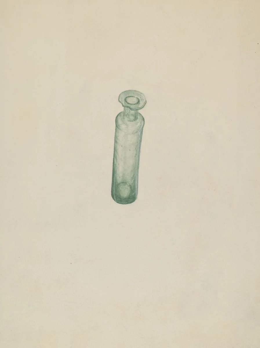 Glass Medicine Vial by American 20th Century, index of american design, 1935-1942