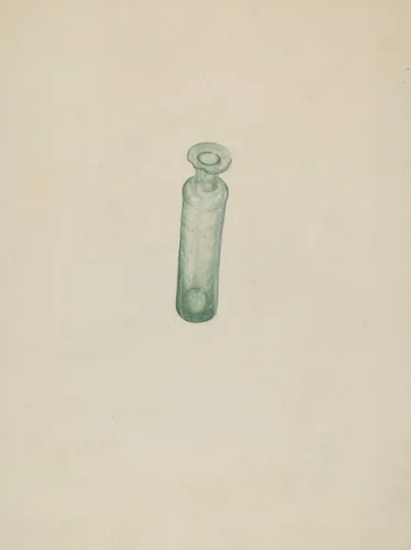 Glass Medicine Vial by American 20th Century, index of american design, 1935-1942