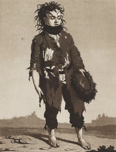 The Young Beggars by Karl Ludwig Bernhard Buchhorn, print, 1785-1805