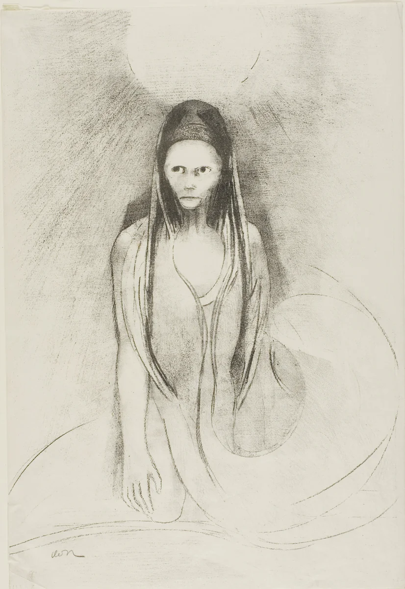 Intelligence was Mine! I Became the Buddha, plate 12 of 24 by Odilon Redon, print, 1896