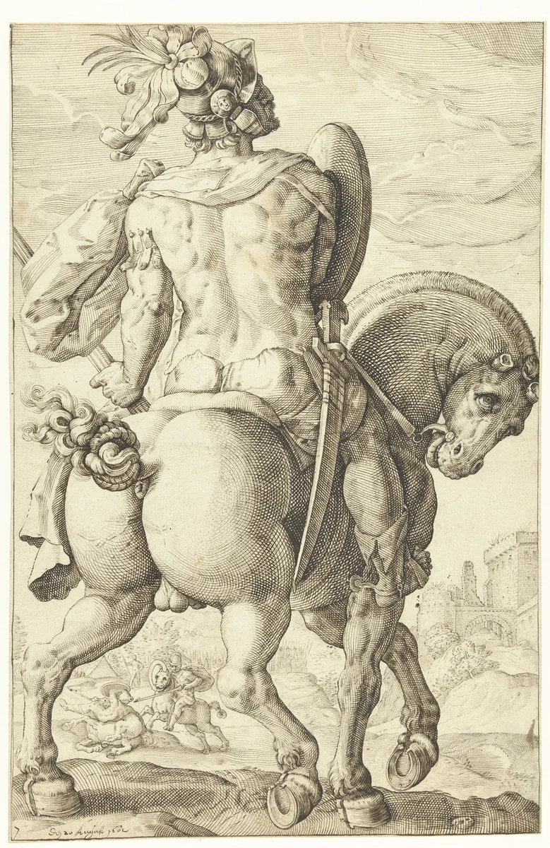 Titus Manlius by Lucas van Haelwech, drawing, 1602