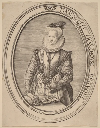 Françoise van Egmond by Hendrick Goltzius, print, 1580