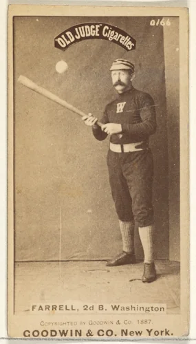 John A. "Jack" Farrell, 2nd Base, Washington Nationals, from the Old Judge series (N172) for Old Judge Cigarettes by Goodwin & Company, photograph, 1887