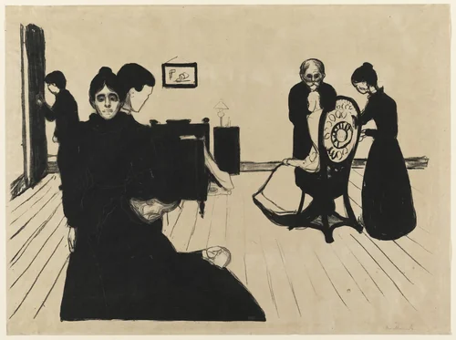 Death in the Sickroom (Døden i sykeværelset) by Edvard Munch, print, 1896
